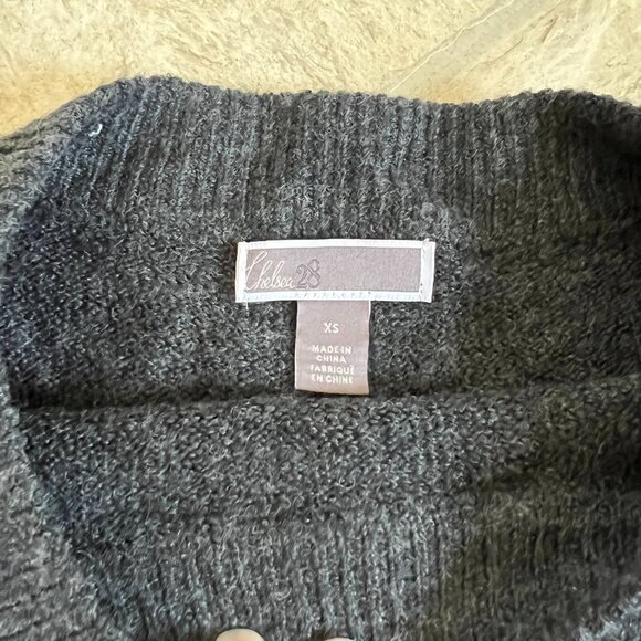 Chelsea 28 Grey Sweater Dress with Feather Fringe Hem - Picture 2 of 3